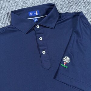 Stitch Golf Mens M Performance Golf Polo Shirt Short Sleeve Navy Wicking Stretch